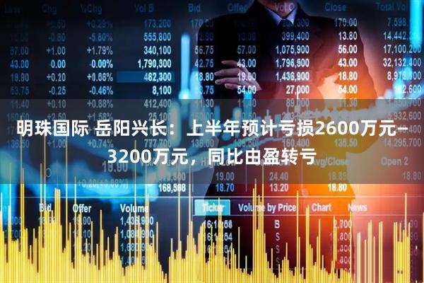 明珠国际 岳阳兴长：上半年预计亏损2600万元—3200万元，同比由盈转亏